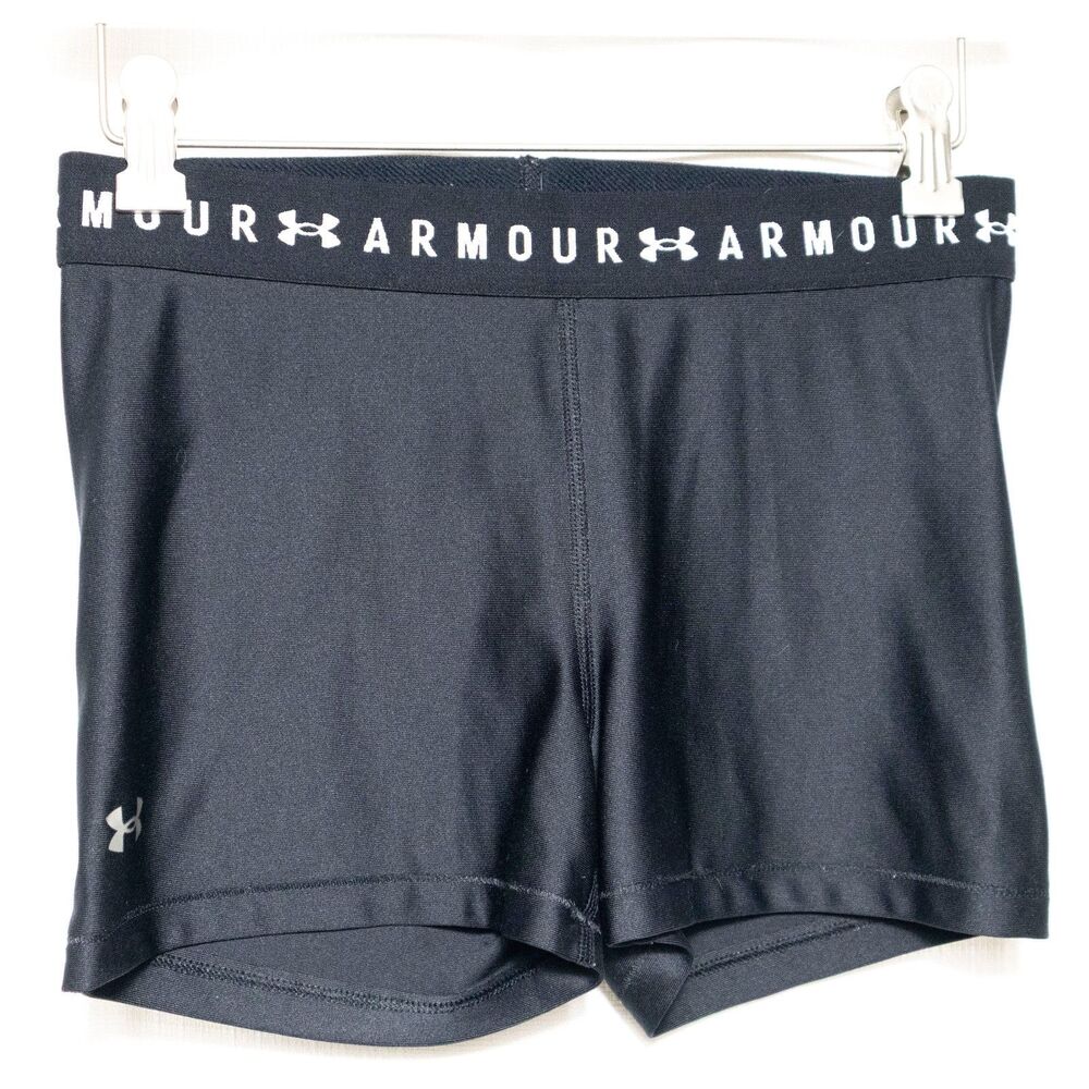 Under Armour Womens Compression Shorts Black Athletic Gym XS Small 26 Waist